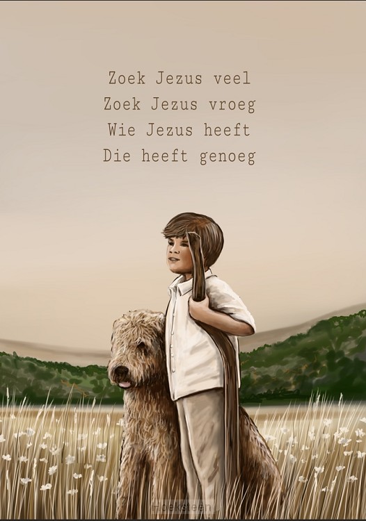 Poster A4 Zoek Jezus veel (jongen)