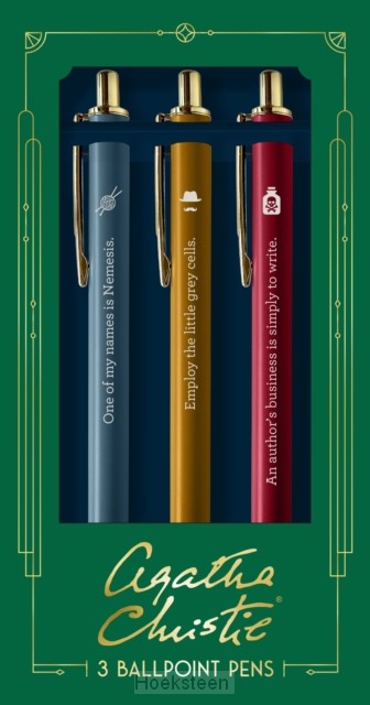 Agatha Christie Pen Set: 3 Ballpoint Pens