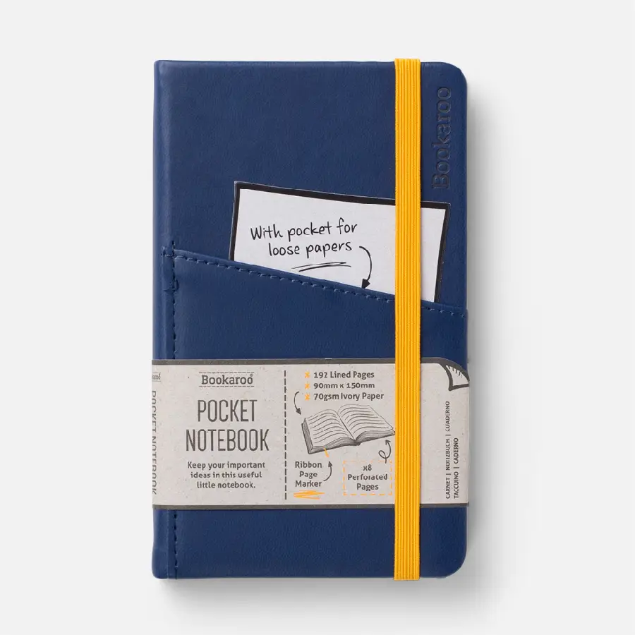 Bookaroo A6 pocket notebook- Navy
