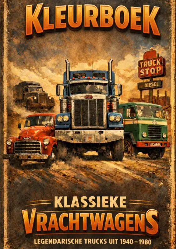 Kleurboek, Klassieke vrachtwagens.