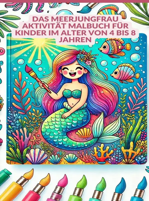 Das Meerjungfrau Aktivität MALBUCH für Kinder im Alter von 4 bis 8 Jahren