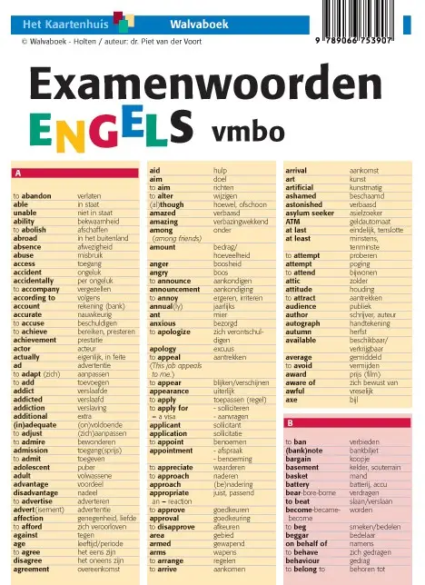 Examenwoorden Engels / vmbo