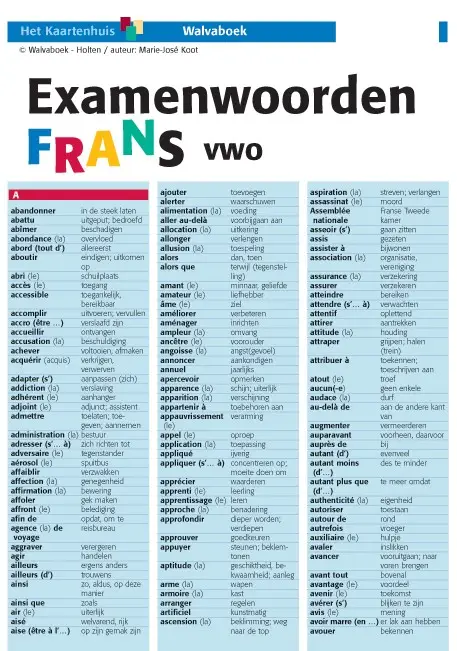 Examenwoorden Frans / vwo