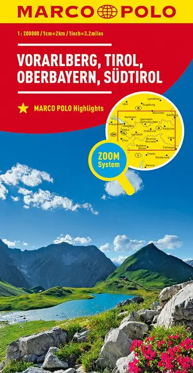 Marco Polo Wegenkaart 03 Vorarlberg, Tirol, Hoog-Beieren