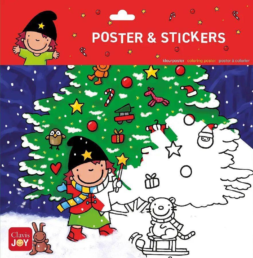 Kleurposter Heksje Mimi viert Kerstmis