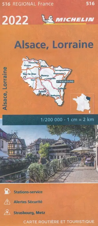 Michelin 516 Alsace et Lorraine/Elzas en Lotharingen 2022