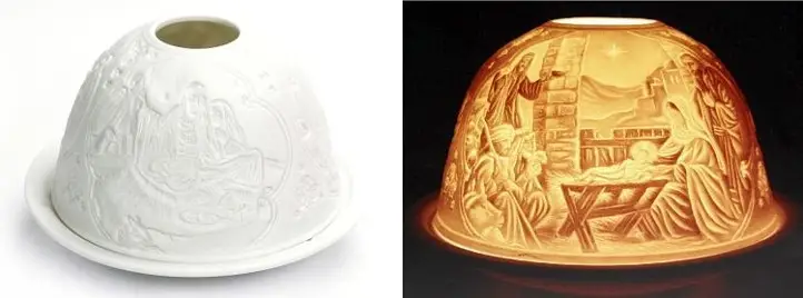 Sfeerlicht  Kribbe Porselein 12x8cm