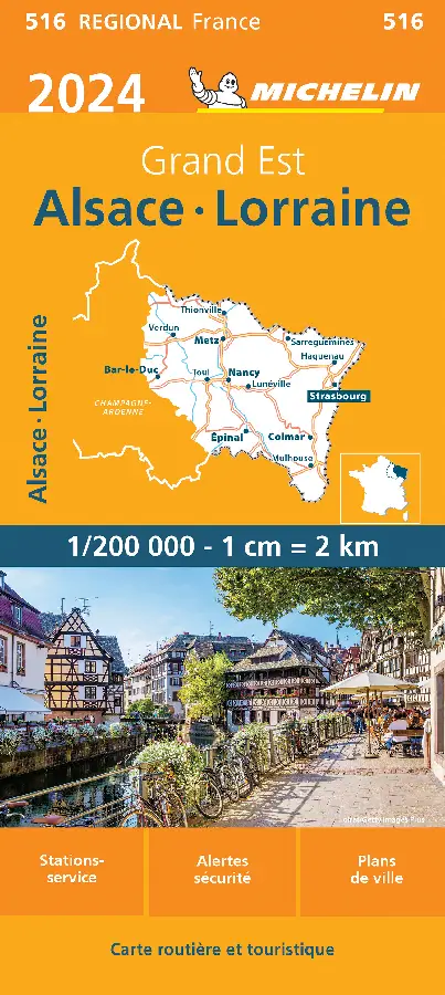 Michelin Wegenkaart 516 Alsace, Lorraine / Elzas, Lotharingen 2024