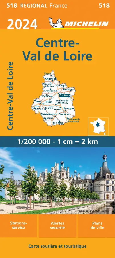 Michelin Wegenkaart 518 Centre - Val de Loire