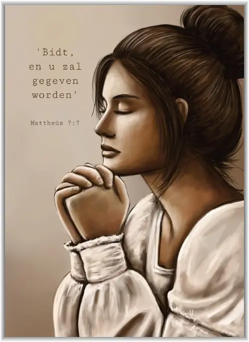 Kaartje A7 Bidt, en u zal gegeven worden
