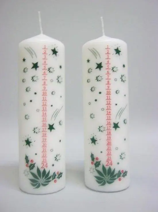 Adventskaars met nummers - 19 x 6,5 cm