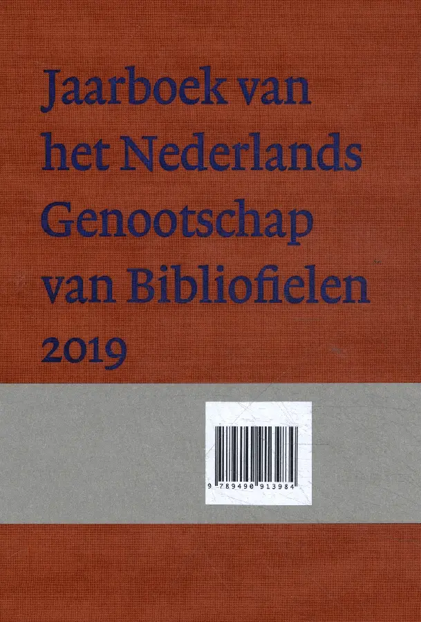 Jaarboek van het Nederlands Genootschap van Bibliofielen / 2019