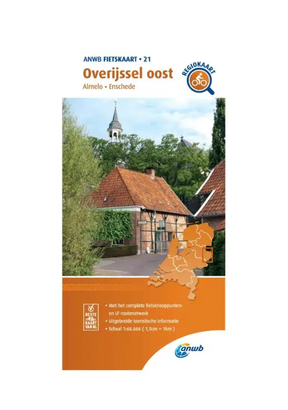 Fietskaart Overijssel oost 1:66.666