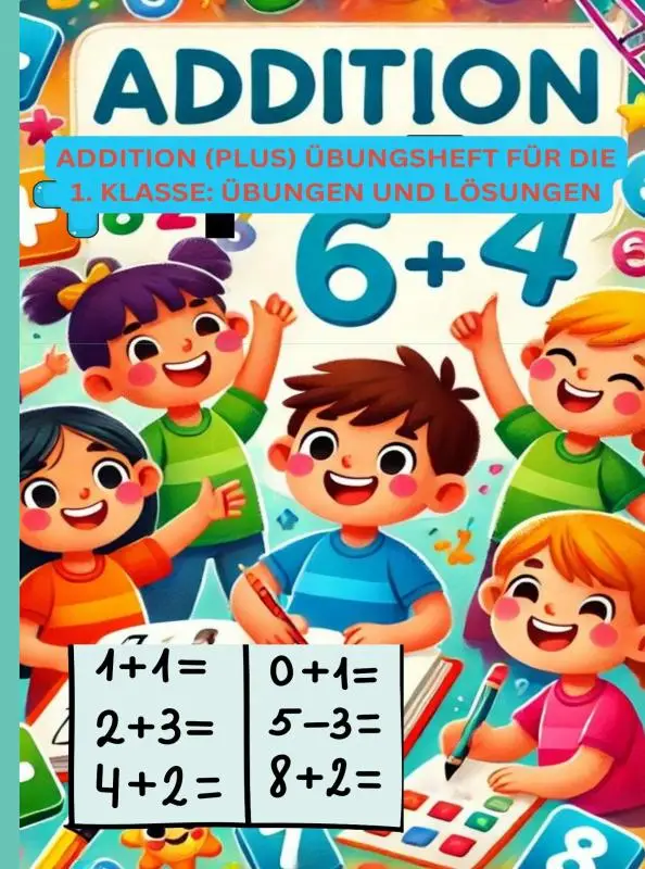 Addition (Plus) Übungsheft für die 1. Klasse: Übungen und Lösungen